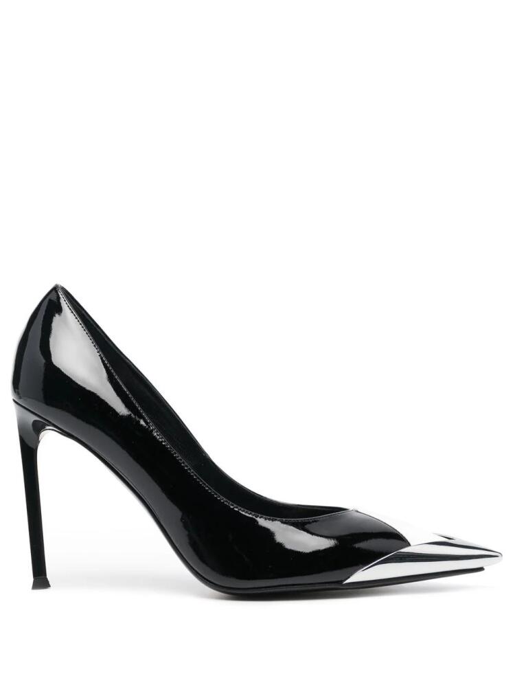 Nº21 contrast-toecap 100mm leather pumps - Black Cover