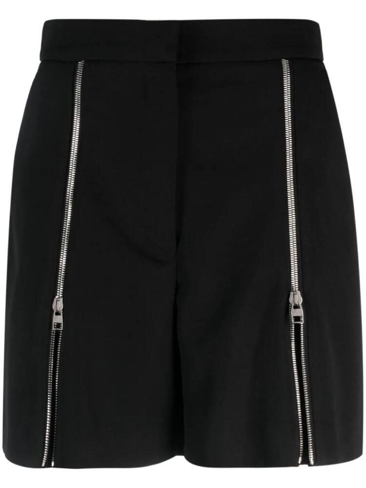 Alexander McQueen zip-embellished wool shorts - Black Cover