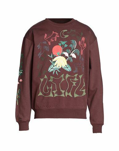 Market Life Cycle Crewneck Man Sweatshirt Brown Cotton Cover