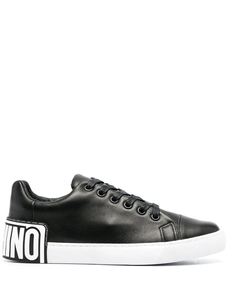 Moschino low-top logo heel sneakers - Black Cover