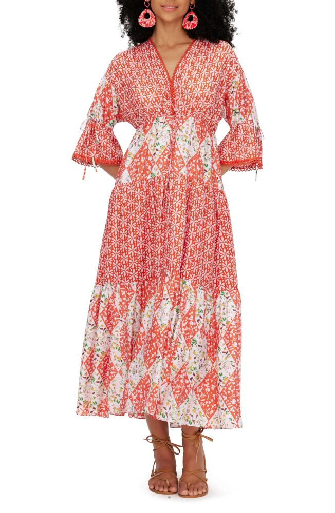 Diane von Furstenberg Boris Mixed Floral Midi Dress in Star Fruit Print/Ditzy Fruits Cover