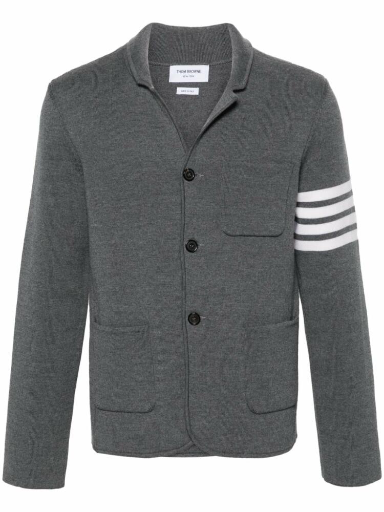 Thom Browne striped notched-collar cardigan - Grey Cover