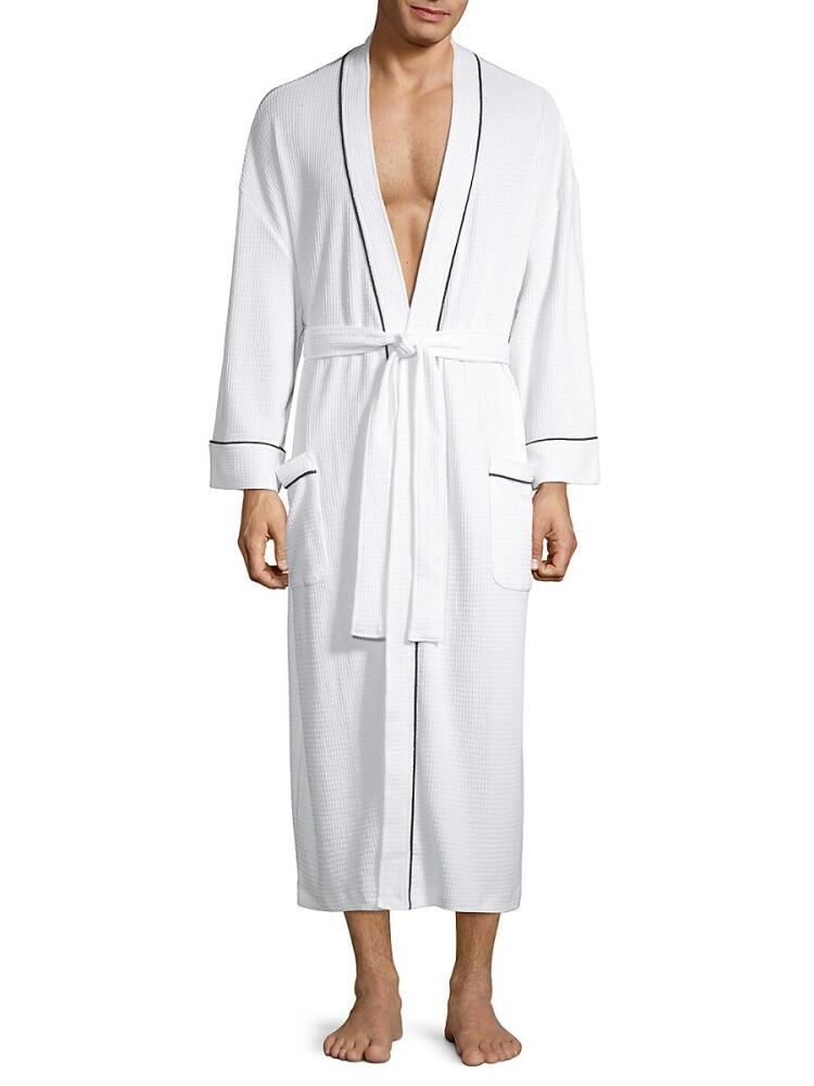 Saks Fifth Avenue Men's Waffle Knit Robe - White Cover