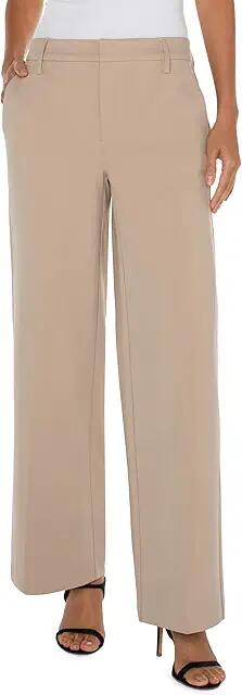 Liverpool Los Angeles Kelsey Wide leg trouser ponte pant (Biscuit Tan) Women's Casual Pants Cover