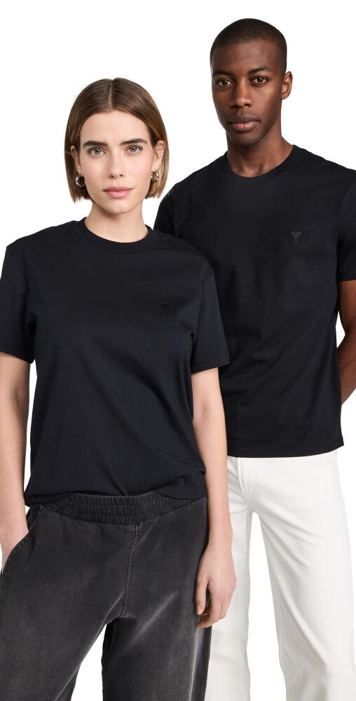 AMI ADC Unisex Classic Fit Tonal Logo Tee Black Cover