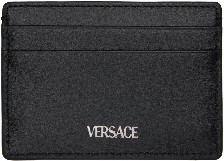 Versace Black Barocco Card Holder Cover