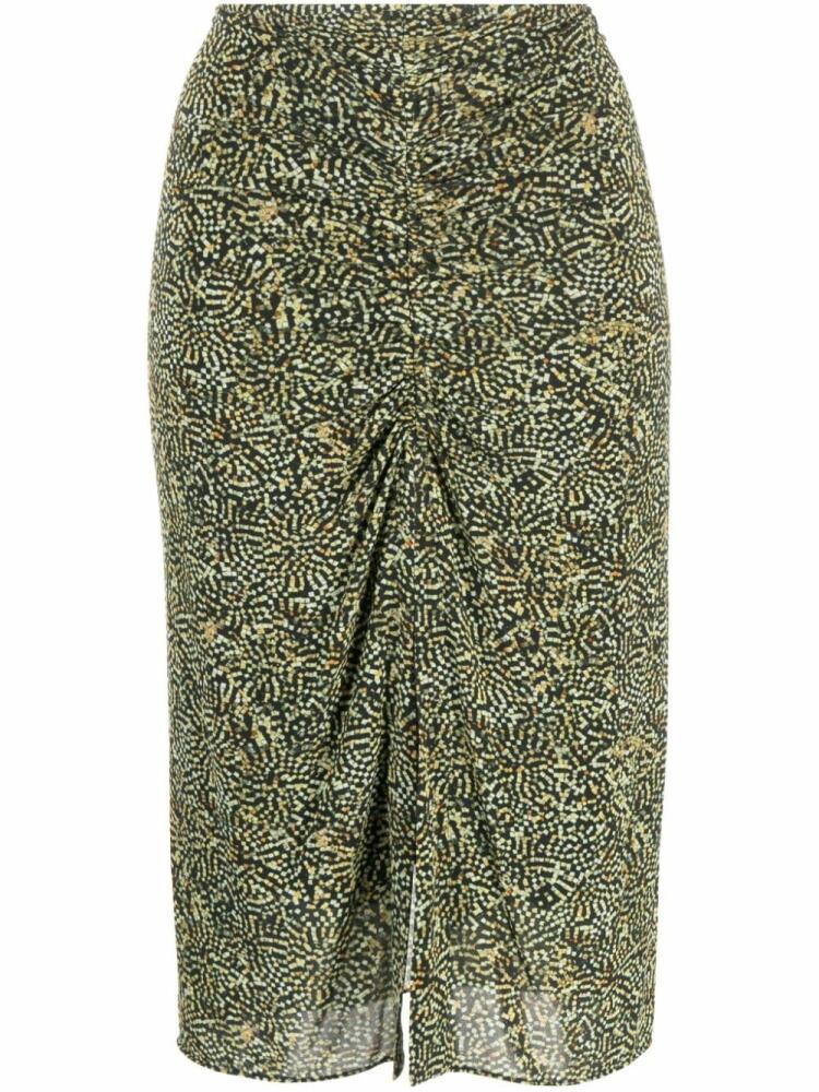 ISABEL MARANT Joella graphic-print midi skirt - Yellow Cover