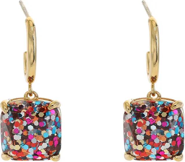 Kate Spade New York Mini Small Square Huggies Earrings (Multi Glitter) Earring Cover