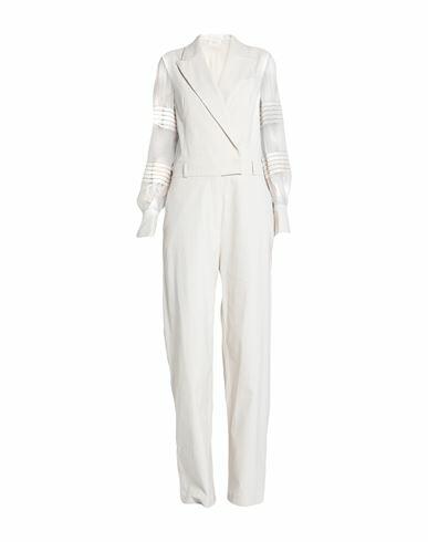 Brunello Cucinelli Woman Jumpsuit Ivory Cotton, Viscose, Elastane, Brass Cover