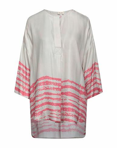 Her Shirt Her Dress Woman Top Light grey Viscose, Silk Cover