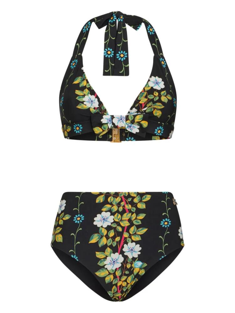 ETRO floral-print halterneck bikini - Black Cover