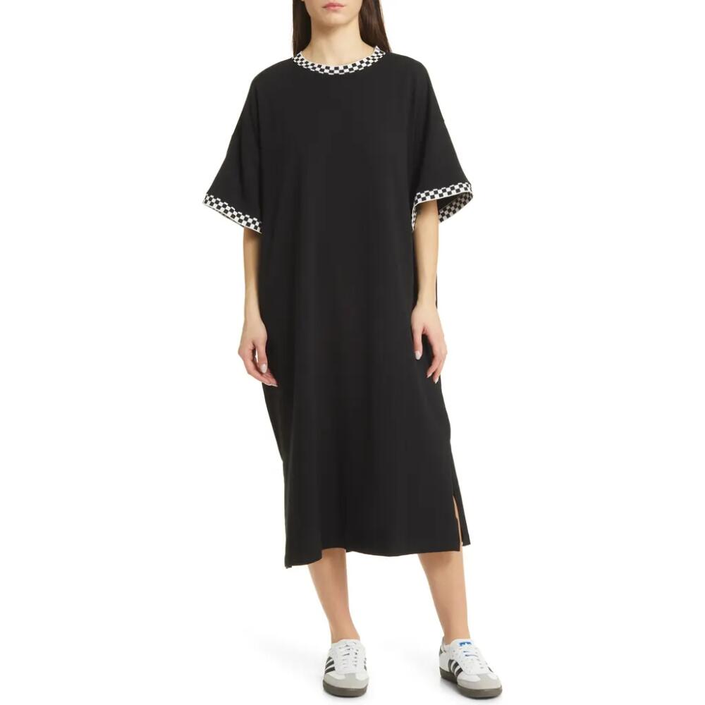 Dressed in Lala Frankie Stretch Cotton Oversize T-Shirt Dress in Black Checkerboard Cover