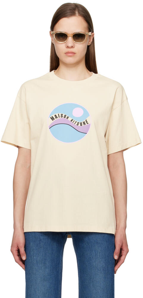 Maison Kitsuné Beige Pop Wave T-Shirt Cover