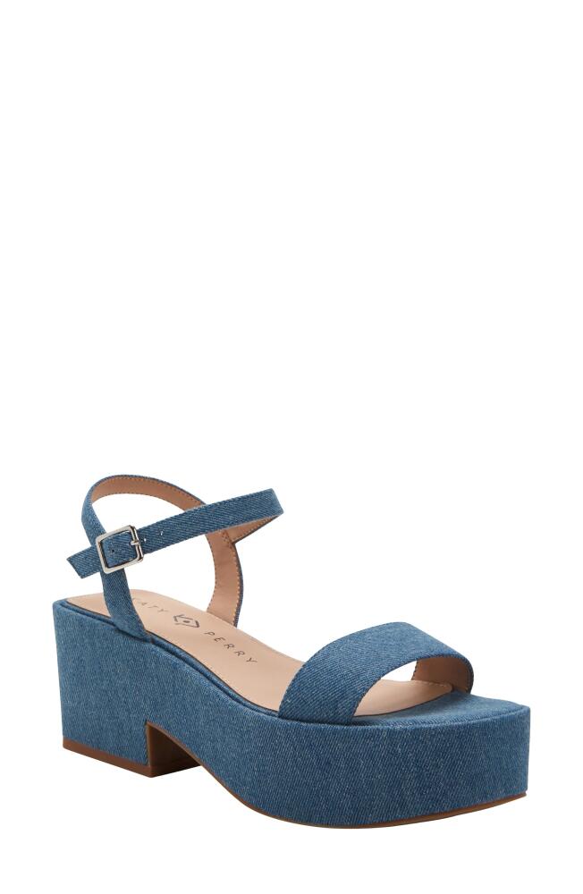 Katy Perry The Busy Bee Ankle Strap Platform Sandal in Blue Denim Cover