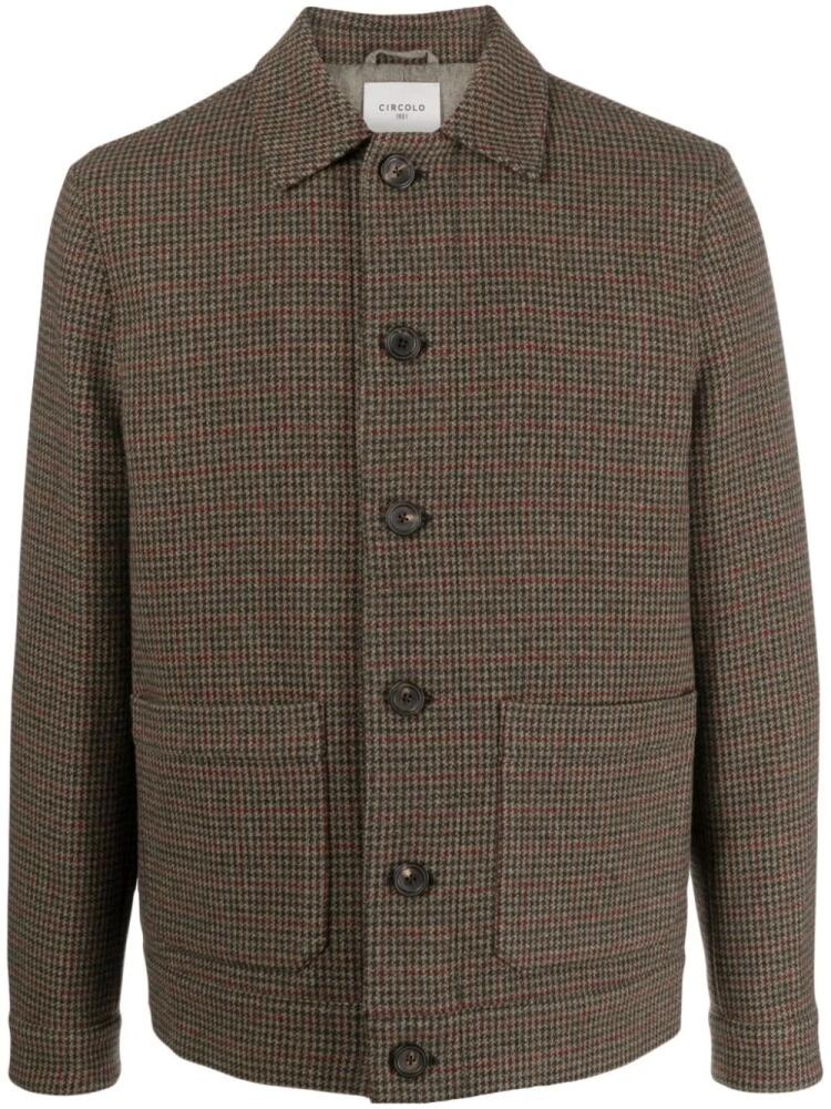 Circolo 1901 herringbone check-pattern cotton shirt - Brown Cover