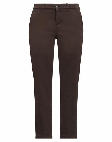 7 For All Mankind Woman Pants Cocoa Cotton, Elastomultiester, Elastane Cover