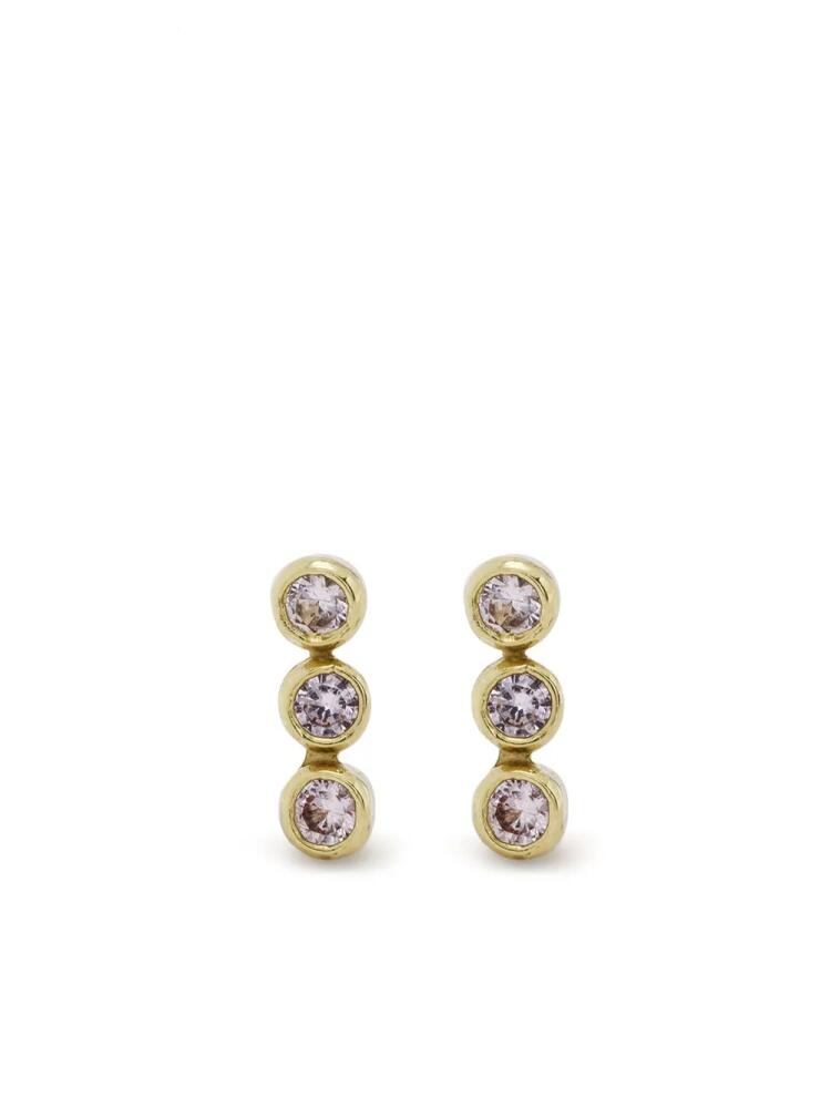 Jennifer Meyer 18kt yellow gold mini bezel sapphire stud earrings Cover