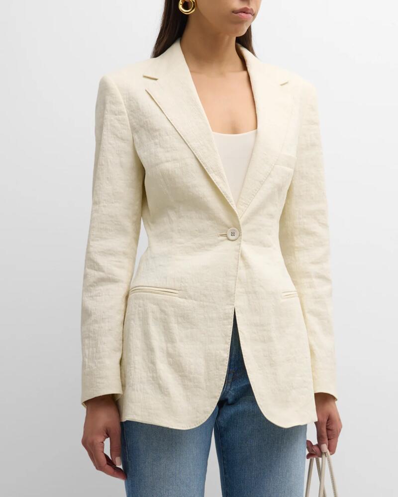 Brandon Maxwell The Jemma Linen-Blend Blazer Jacket Cover