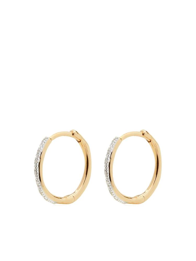 Monica Vinader 18kt gold vermeil Riva Wave hoop diamond earrings Cover