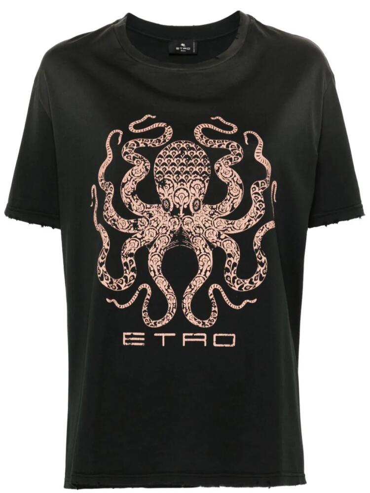 ETRO graphic-print cotton T-shirt - Black Cover