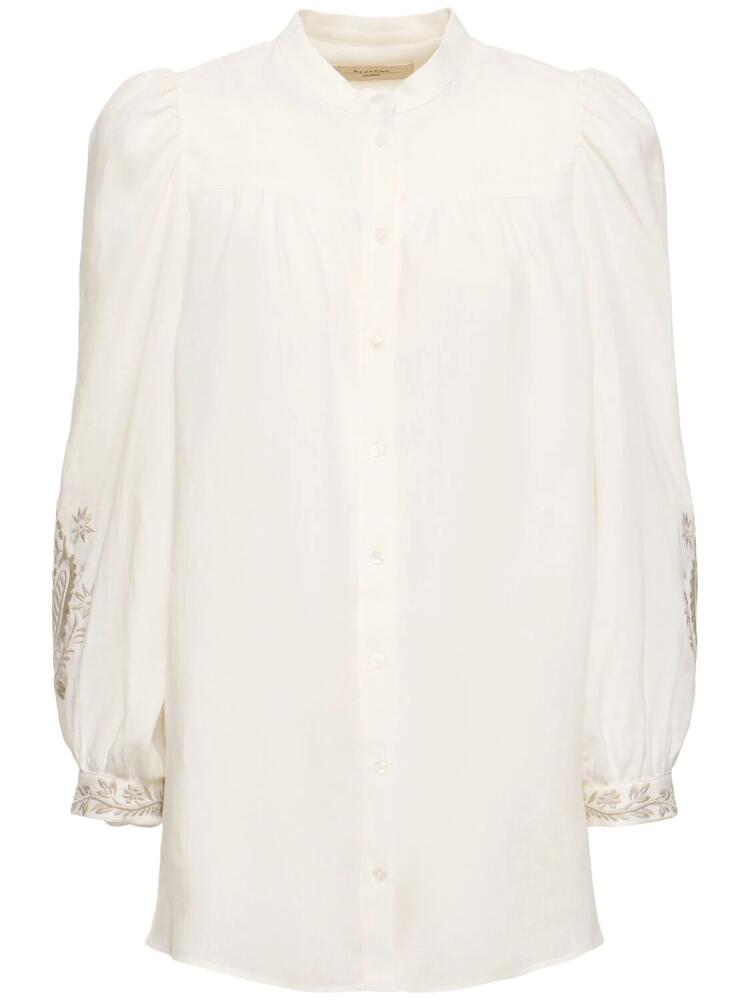 WEEKEND MAX MARA Carnia Embroidered Linen Shirt Cover