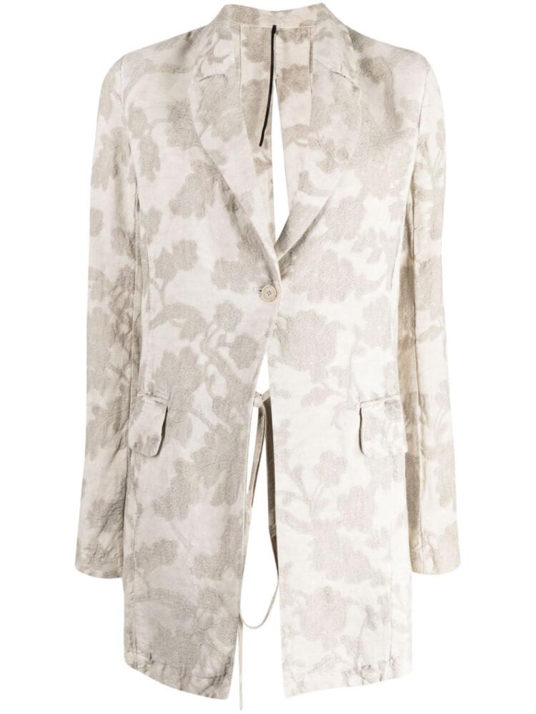 Masnada embroidered-flower blazer - Neutrals Cover