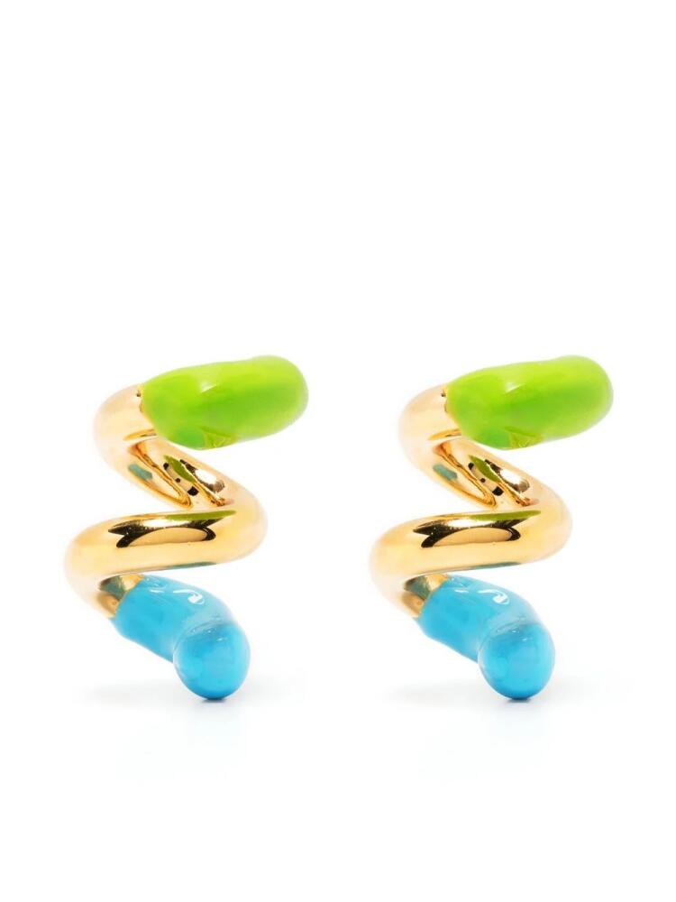 Sunnei small rubberized curly earrings - Gold Cover