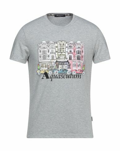 Aquascutum Man T-shirt Grey Cotton, Elastane Cover