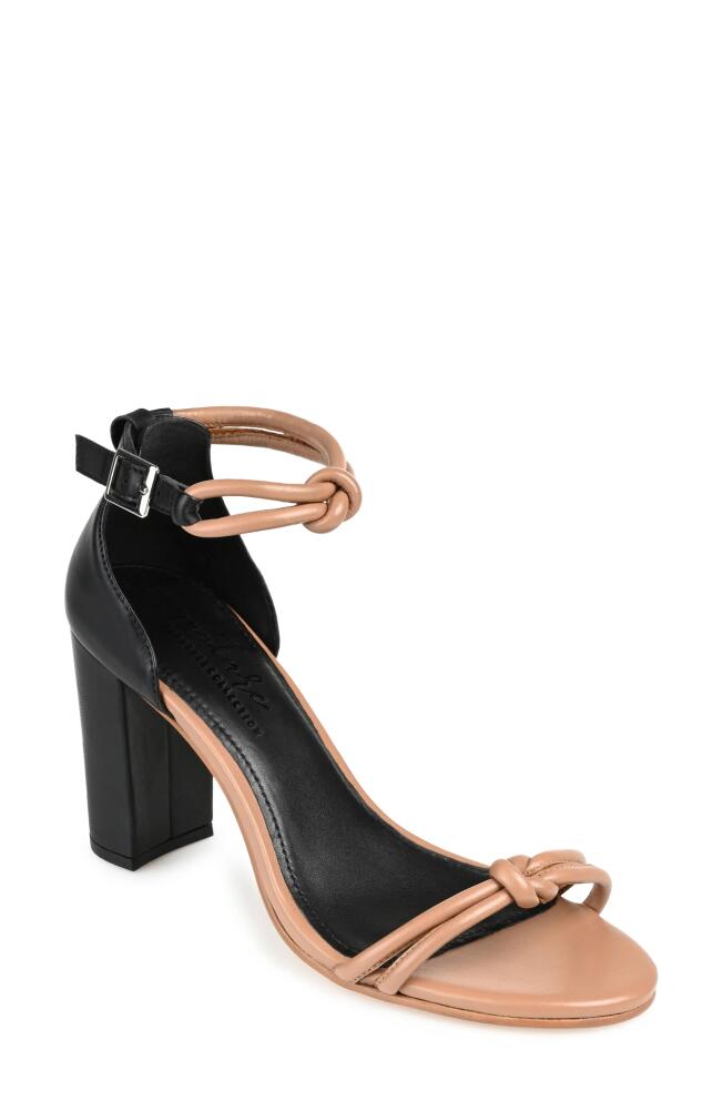 Journee Signature Jettah Ankle Strap Sandal in Black/Tan Cover