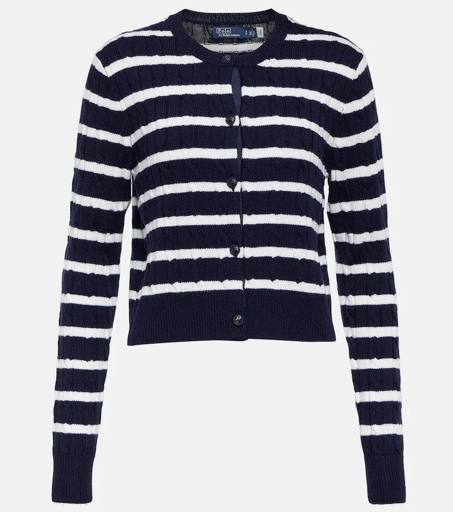 Polo Ralph Lauren Striped cable-knit wool cardigan Cover