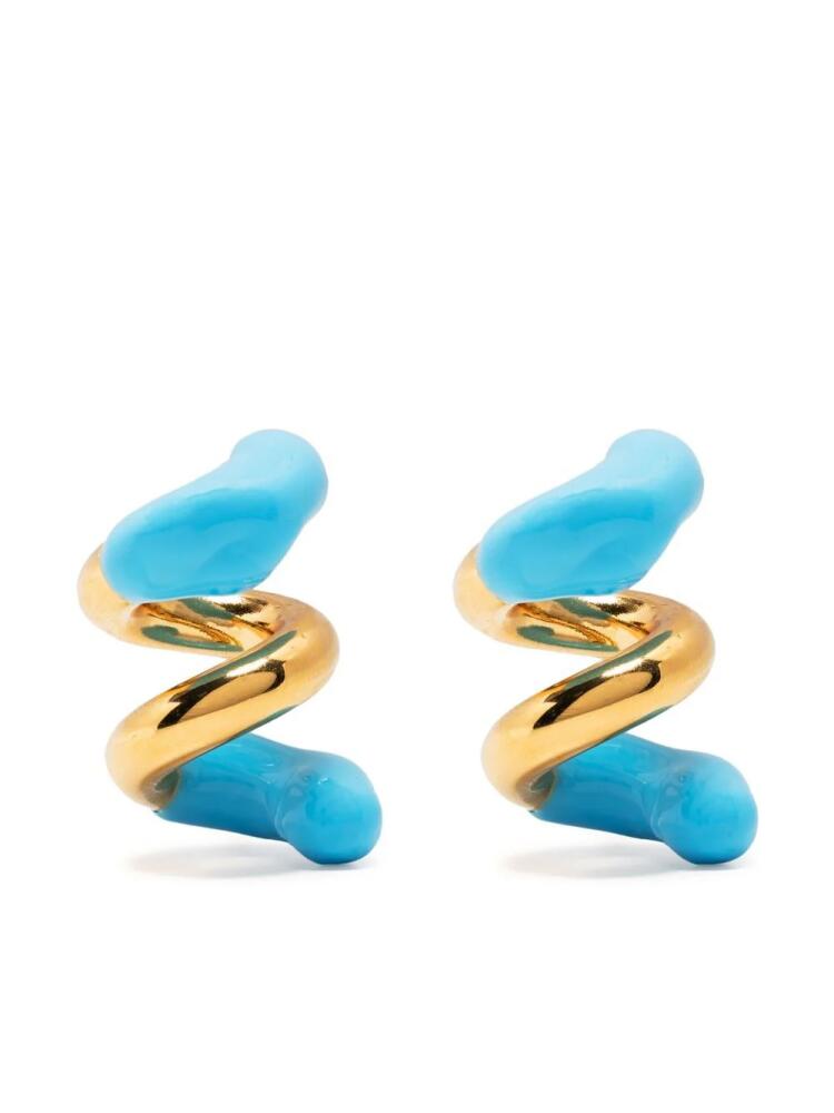 Sunnei small rubberized curly earrings - Gold Cover