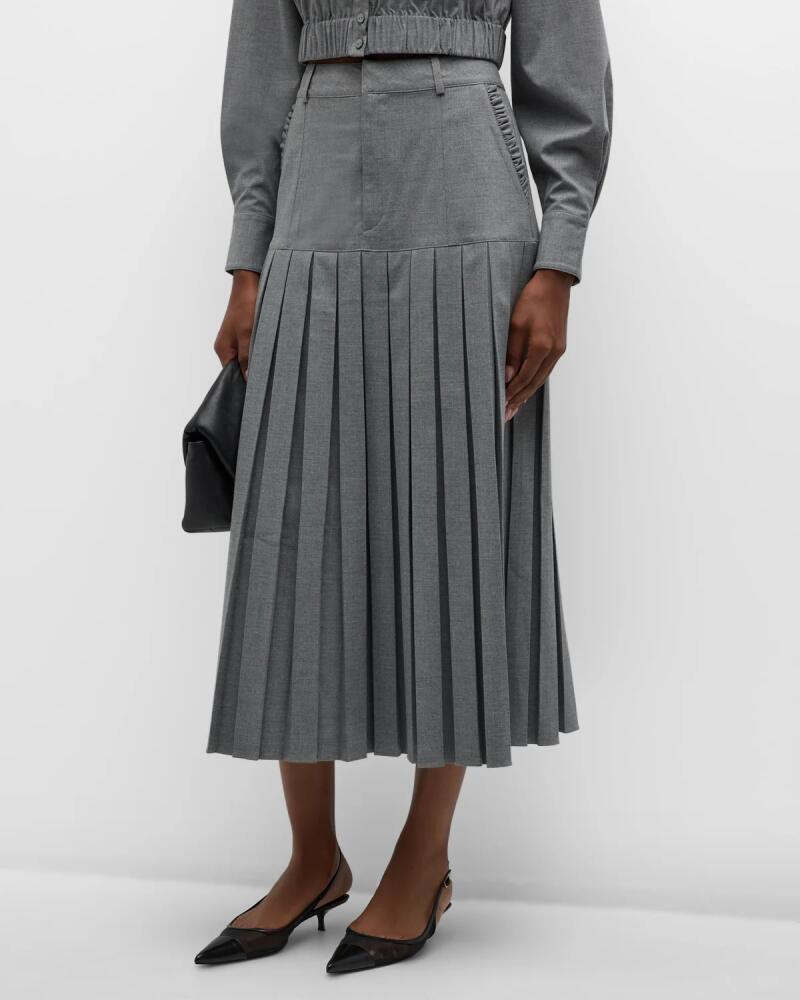 Cinq a Sept Bane Pleated Midi Skirt Cover