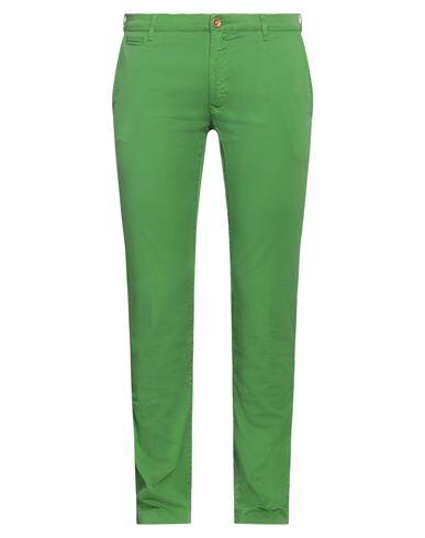 Hand Picked Man Pants Green Cotton, Polyester Cover