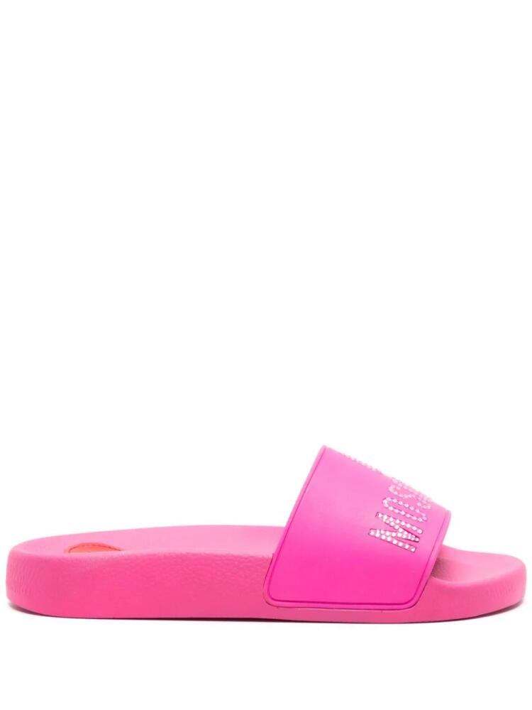 Love Moschino logo-embellished pool slides - Pink Cover