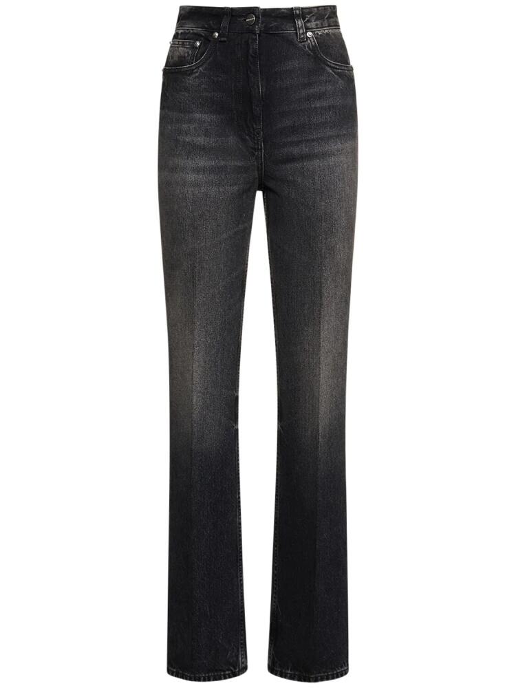 FERRAGAMO High Rise Denim Straight Jeans Cover