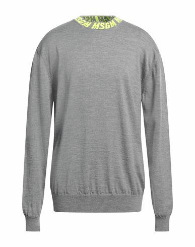 Msgm Man Sweater Grey Virgin Wool Cover