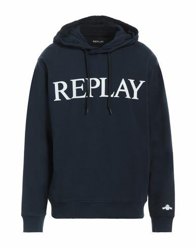 Replay Man Sweatshirt Midnight blue Cotton Cover