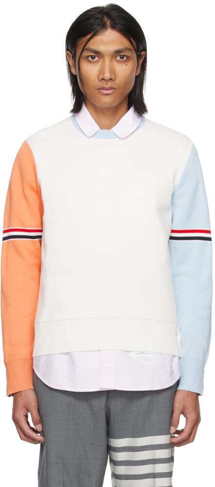 Thom Browne White Funmix Sweater Cover