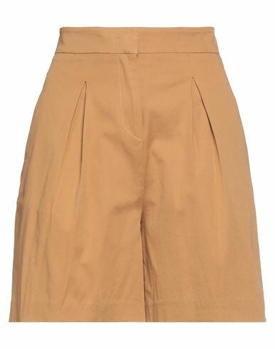 Hinnominate Woman Shorts & Bermuda Shorts Camel Cotton, Elastane Cover