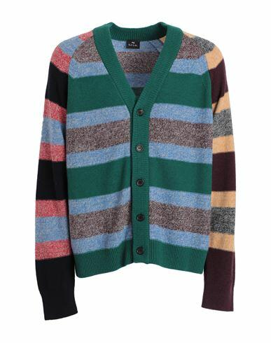 Ps Paul Smith 80% Wool 20% Polyamide Man Cardigan Green Wool, Polyamide Cover