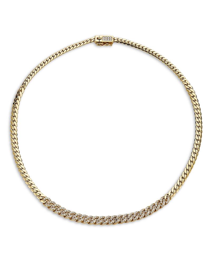 Nadri Twilight Pave Link & Curb Chain Collar Necklace in 18K Gold Plated, 16 Cover