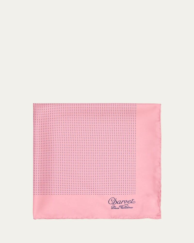 Charvet Men's Silk Dot-Print Pocket Square Cover