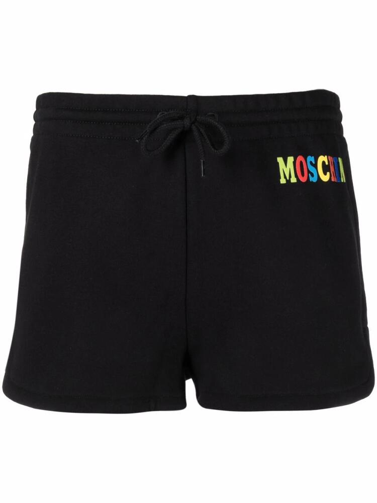 Moschino logo-print drawstring track shorts - Black Cover