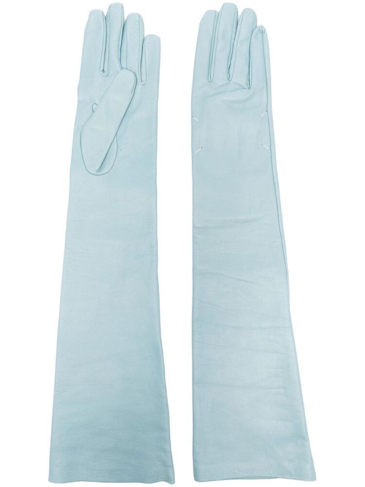 Maison Margiela four-stitch leather gloves - Blue Cover