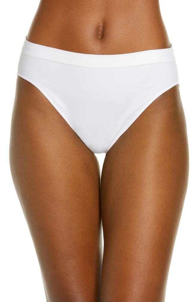 On Gossamer Cabana Seamless Hi Cut Cotton Blend Briefs in White Cover