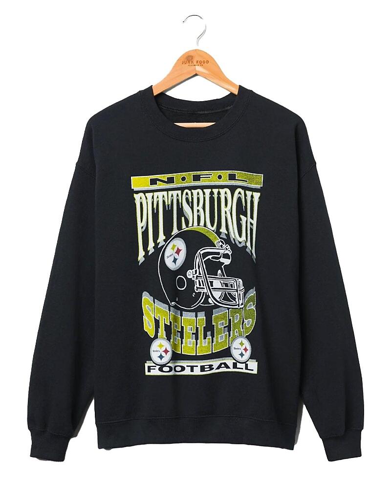 Junk Food Clothing Men's Steelers Helmet Flea Market Crew Sweatshirt Cover