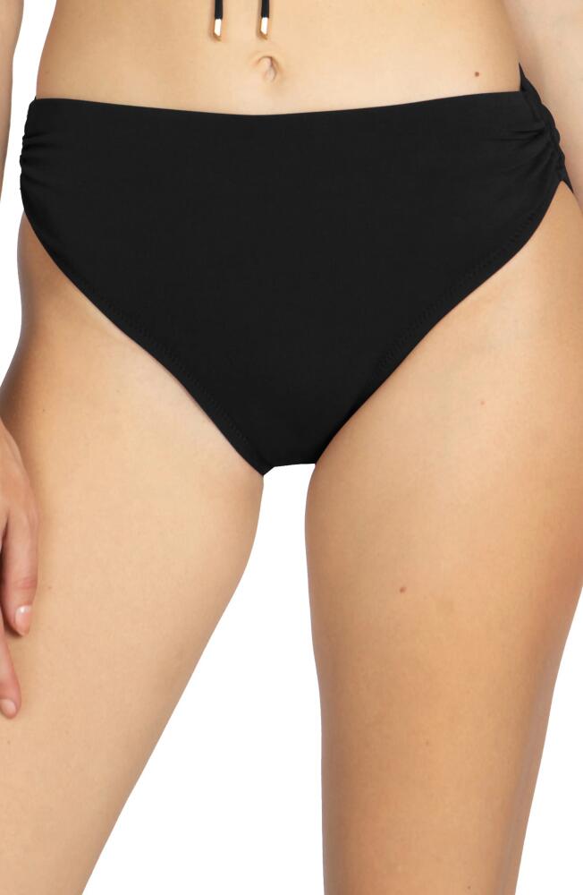 Robin Piccone Aubrey High Waist Bikini Bottoms in Black Cover