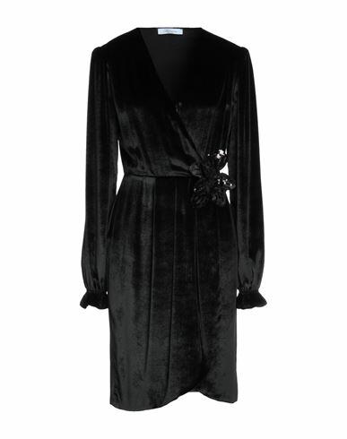 Blumarine Woman Midi dress Black Viscose, Silk Cover