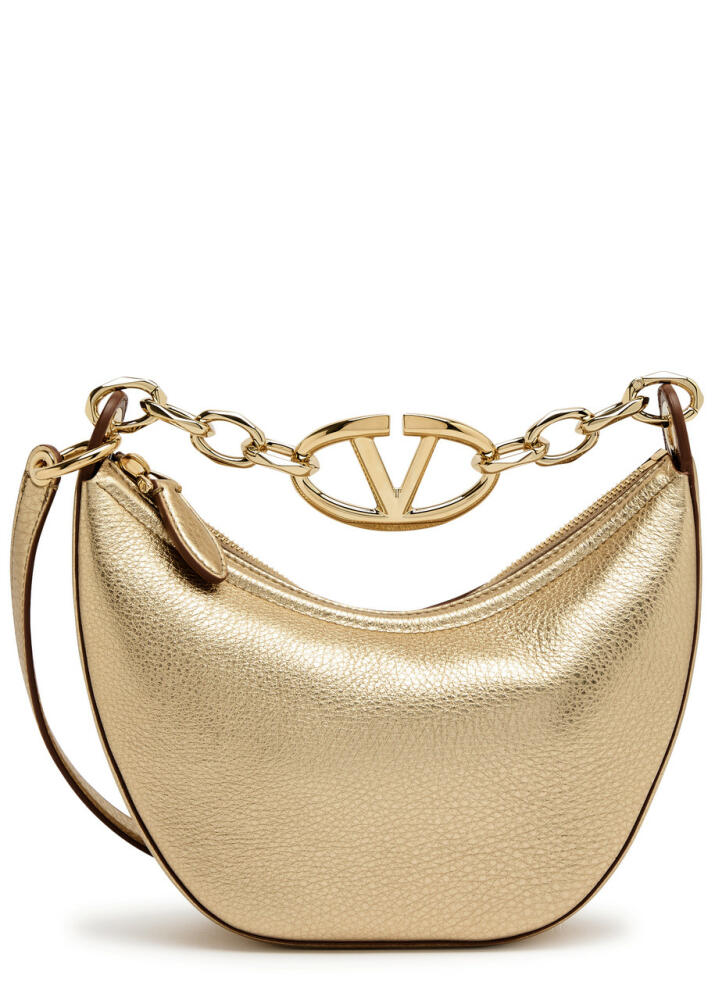 Valentino VLogo Moon Mini Leather top Handle bag - Gold Cover