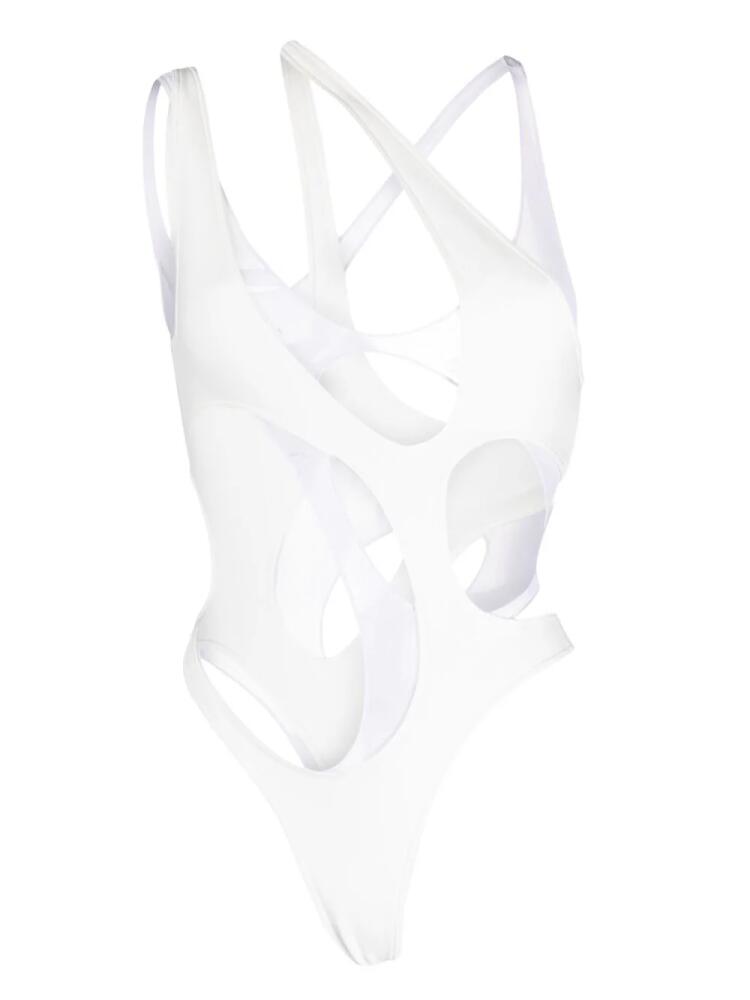 Mugler cut-out swimsuit - White Cover